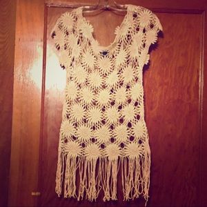 🍌 Rue 21 Boho Floral Crocheted Top
